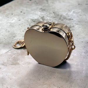 Gold Heart Shape Crossbody Mini Bag 2.7x1.5x3.1 inch
